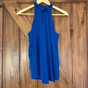 NWT White House Black Market Elegant Blue Sleeveless Top 4